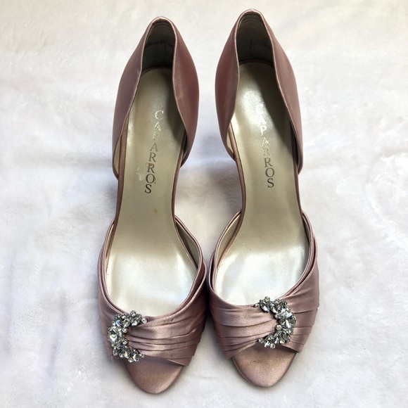 Caparros rose pink peep toe heels pumps formal 9m - Picture 3 of 6